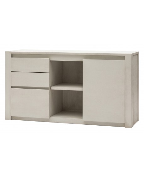 Credenza in Frassino una porta tre cassetti colore  BIANCO                           L.152 H.82 P.48