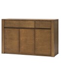 Credenza in Frassino tre porte tre cassetti colore  TABACCO                           L.138 H.88 P.48