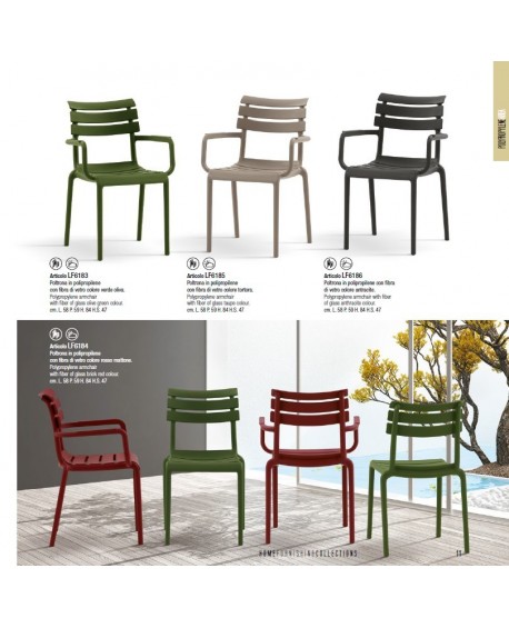 Poltrona Polipropilene Rosso Mattone L.58 H.84 P.59 HS.47