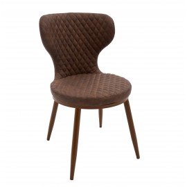 Sedia Ecopelle Cuoio a rombi   L.46 H.84 P.56 HS.46