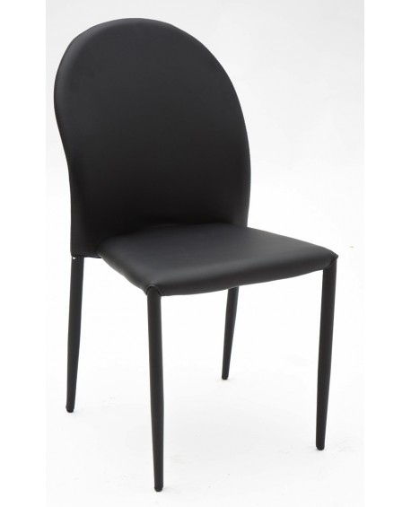 Sedia ecopelle Nero   L.44 H.87 P.57 HS.45