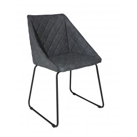 Sedia Ecopelle Grigio a rombi L.57 H.83 P.54 HS.47