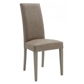 Sedia Ecopelle Invecchiata Beige con Fusto Tortora                                  L.46 H.100 P.45 HS.48