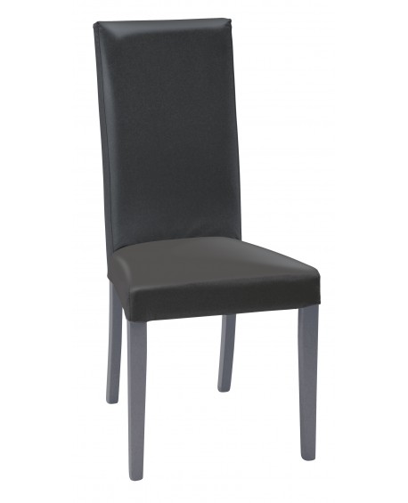 Sedia Ecopelle Antracite con Fusto Antracite  L.46 H.100 P.45 HS.48