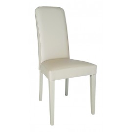 Sedia Ecopelle Beige con Fusto Beige         L.46 H.99 P.53 HS.48