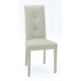 Sedia Ecopelle Beige con Fusto Beige  L.46 H.100 P.45 HS.48