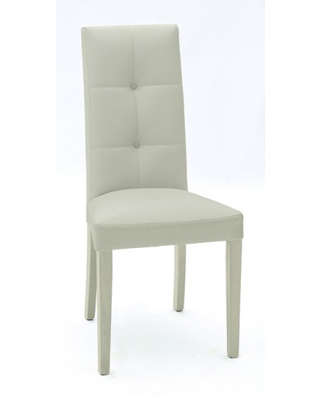 Sedia Ecopelle Beige con Fusto Beige  L.46 H.100 P.45 HS.48