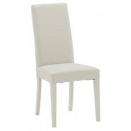 Sedia Ecopelle Beige con Fusto Beige  L.46 H.100 P.45 HS.48