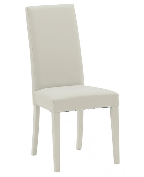 Sedia Ecopelle Beige con Fusto Beige  L.46 H.100 P.45 HS.48