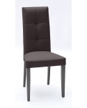 Sedia Ecopelle Marrone con Fusto Wenge  L.46 H.100 P.45 HS.48