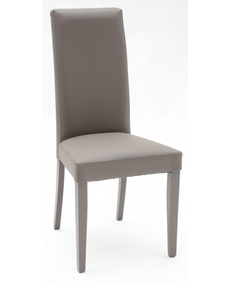 Sedia Ecopelle Grigio con Fusto Grigio  L.46 H.100 P.45 HS.48