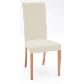 Sedia Ecopelle Beige con Fusto Rovere  L.46 H.100 P.45 HS.48