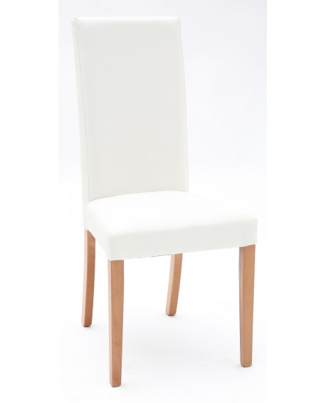 Sedia Ecopelle Bianca con Fusto Rovere  L.46 H.100 P.45 HS.48