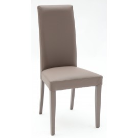 Sedia Ecopelle Tortora con Fusto Tortora  L.46 H.100 P.45 HS.48