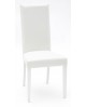 Sedia Ecopelle Bianca con Fusto Bianco  L.46 H.100 P.45 HS.48