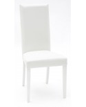 Sedia Ecopelle Bianca con Fusto Bianco  L.46 H.100 P.45 HS.48