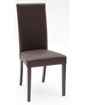 Sedia Ecopelle Marrone con Fusto Wenge  L.46 H.100 P.45 HS.48