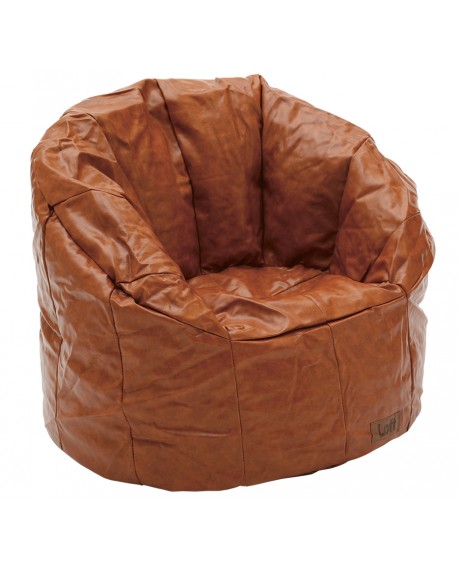 Poltrona ecopelle marrone  L.80 H.57 P.78