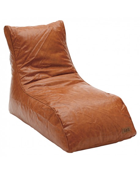 Poltrona ecopelle marrone    L.140 H.73 P.72