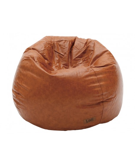 Pouf ecopelle marrone  L.85 H.45 P.80