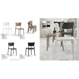 Sedia Polipropilene con fibra di vetro nero L.45 H.82 P.53 HS.45