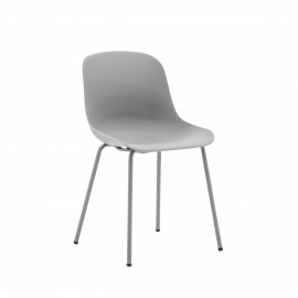 Sedia polipropilene grigia con gambe metallo grigie                           L.46 P.52 H.81 hs.47