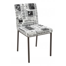 Sedia gambe in metallo IMBOTTITA Tessuto Times                               L.46 H.90 P.56 HS.51