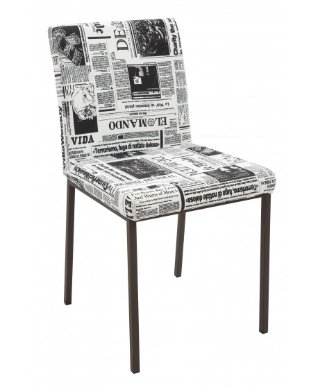 Sedia gambe in metallo IMBOTTITA Tessuto Times                               L.46 H.90 P.56 HS.51