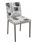 Sedia gambe in metallo IMBOTTITA Tessuto Times                               L.46 H.90 P.56 HS.51