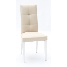 Sedia Ecopelle Beige con Fusto Rovere  L.46 H.100 P.45 HS.48