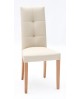 Sedia Ecopelle Beige con Fusto Bianco  L.46 H.100 P.45 HS.48