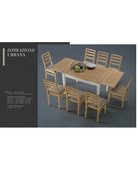 Tavolo in frassino L.160 P.85 H.80 (aperto L.240 P.85)