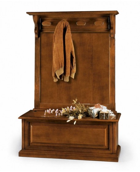 CASSAPANCA ATTACCAPANNI IN LEGNO MASSELLO ARTE POVERA L 127 P 40 H 187