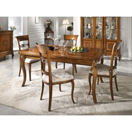 tavolo intarsio iris 110x100 all gamba provenzale - legno - 2 all laterali cm 40 apero 190x100