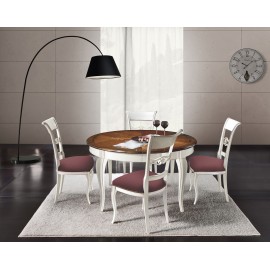 tavolo intarsio iris 110x100 all gamba provenzale - legno - 2 all laterali cm 40 apero 190x100