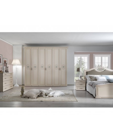 ARMADIO AVORIO PATINATO CON SEREGRAFIA