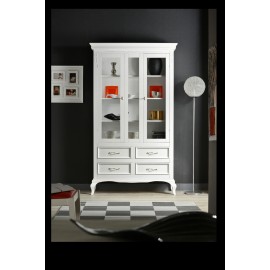 Vetrina PROVENZALE 2 ante, 4 cassetti