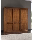 Armadio 3 ante scorrevoli   legno massello con cassettiera L 221 P 62 H 214