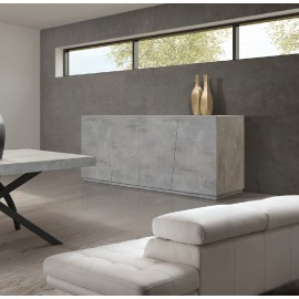 CREDENZA MADIA 4 ante ammortizzate 180x50 finitura grigio cemento