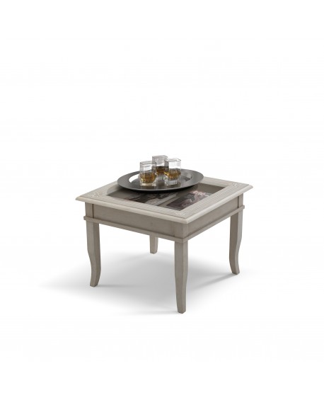 Tavolino L.70 P.70 H.47 legno massello vari colori vari decori