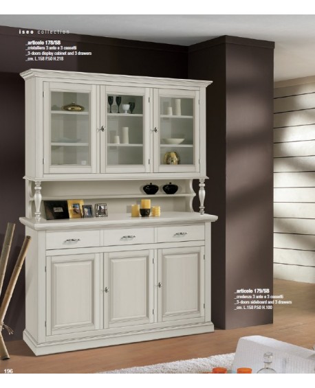 credenza vetrina in legno massello vari colori