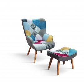 POLTRONA CON POGGIAPIEDE