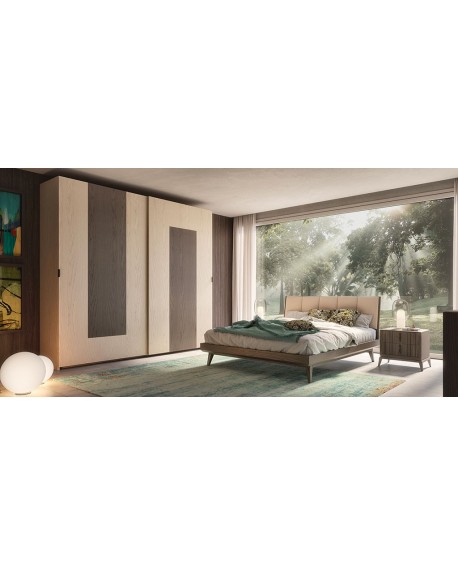 Letto con testata imbottita (rete 160x200 esclusa)