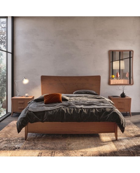 Letto con testata legno (rete 160x200 esclusa)