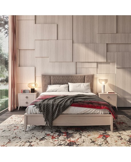 Letto con testata imbottita (rete 160x200 esclusa)