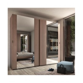 Armadio ante specchio legno massello