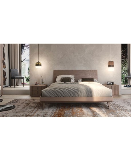 Letto con testata legno (rete 180x200 esclusa)