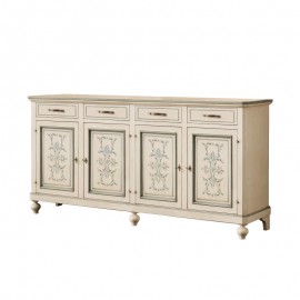 CREDENZA IN LEGNO MASSELLO DECORATA A MANO VARI COLORI E DECORI
