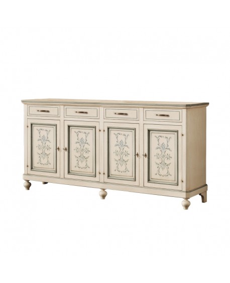 CREDENZA IN LEGNO MASSELLO DECORATA A MANO VARI COLORI E DECORI
