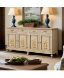 CREDENZA IN LEGNO MASSELLO DECORATA A MANO VARI COLORI E DECORI